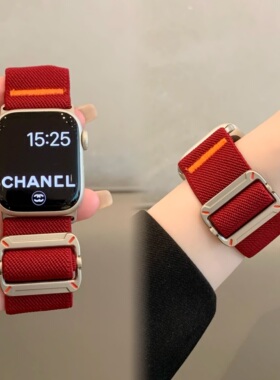 适用苹果手表iwatch10表带舒适弹力运动平纹编织回环applewatch98