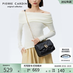 皮尔卡丹包包女原创复古菱格链条包包女小香风通勤单肩斜挎包新款