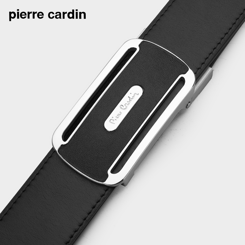 皮尔卡丹皮带男款休闲真皮不锈钢自动扣腰带男士皮带送老公爸爸