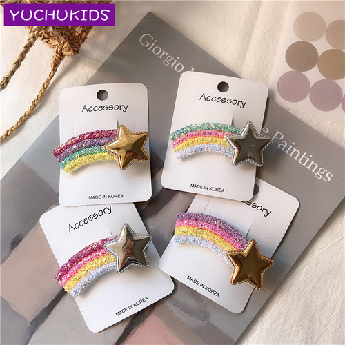 韩国进口儿童发夹彩虹侧边夹头饰