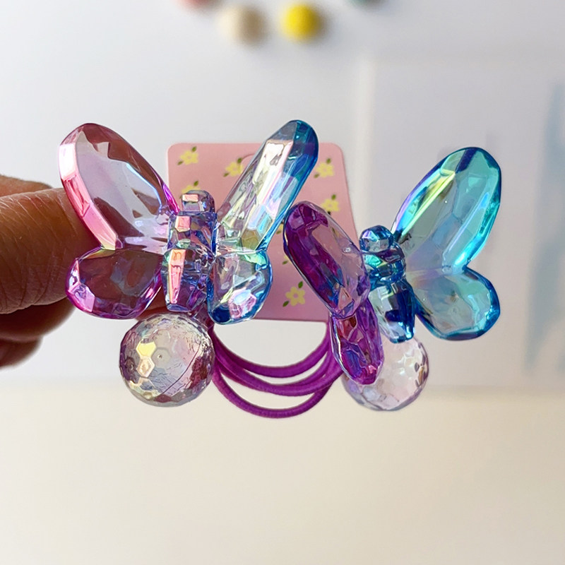 韩国渐变透闪蝴蝶儿童发绳头绳