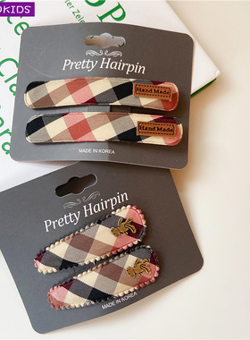 韩国进口经典百搭英伦BB夹 儿童发饰少女边夹 宝宝碎发卡女孩发夹