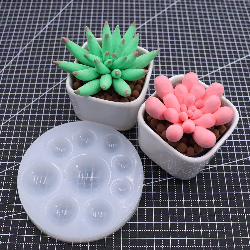 超轻粘土硅胶多肉叶片模具树脂粘土多肉按比例取泥硅胶软陶模具