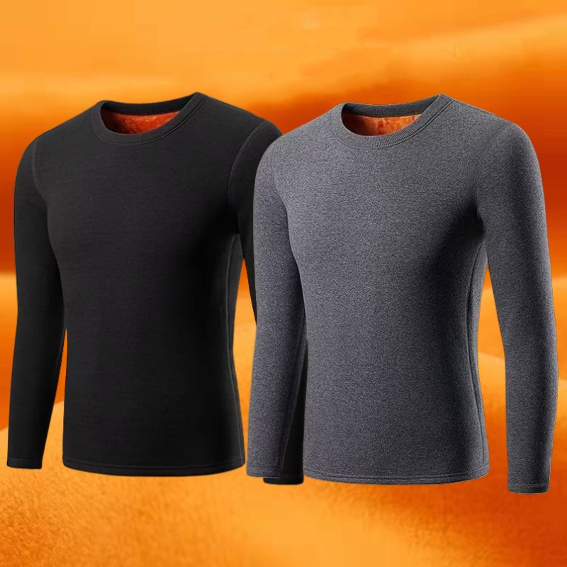 清仓捡漏保暖内衣男加厚加绒青年大码冬季内穿圆领长袖打底衫上衣