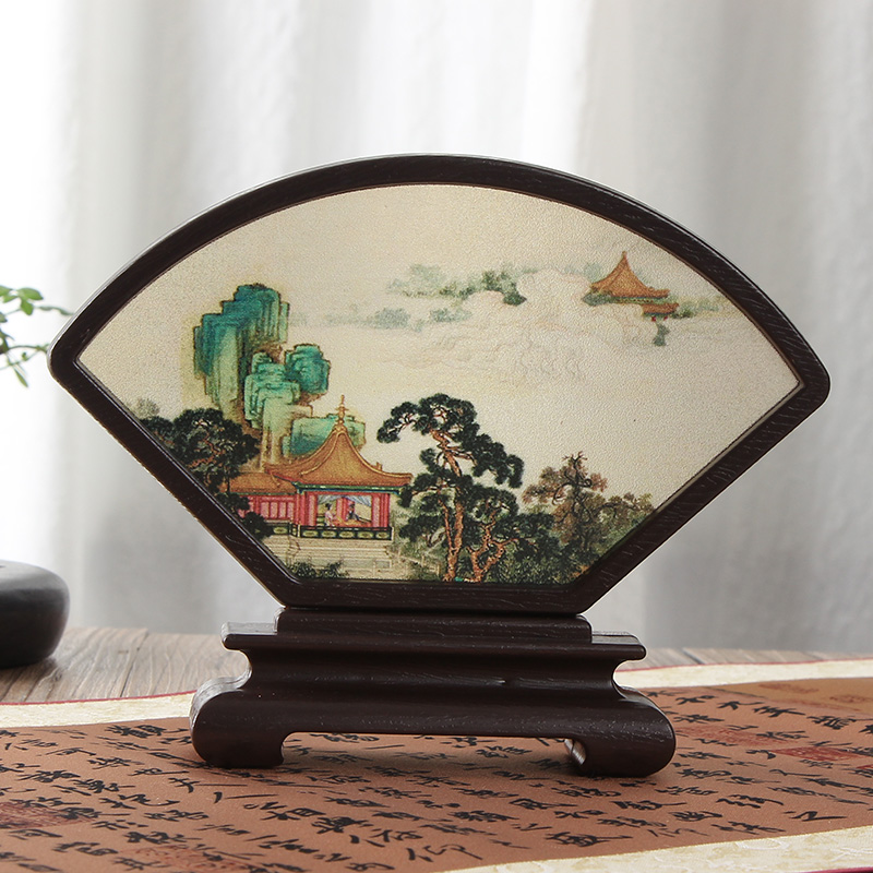 程老师小台屏书桌摆件 仿古小屏风摆件 中国风中国特色礼品工艺品