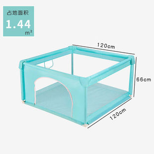 婴幼儿游戏围栏室内床上防护栏儿童网布艺爬行垫宝宝学步地上绿色