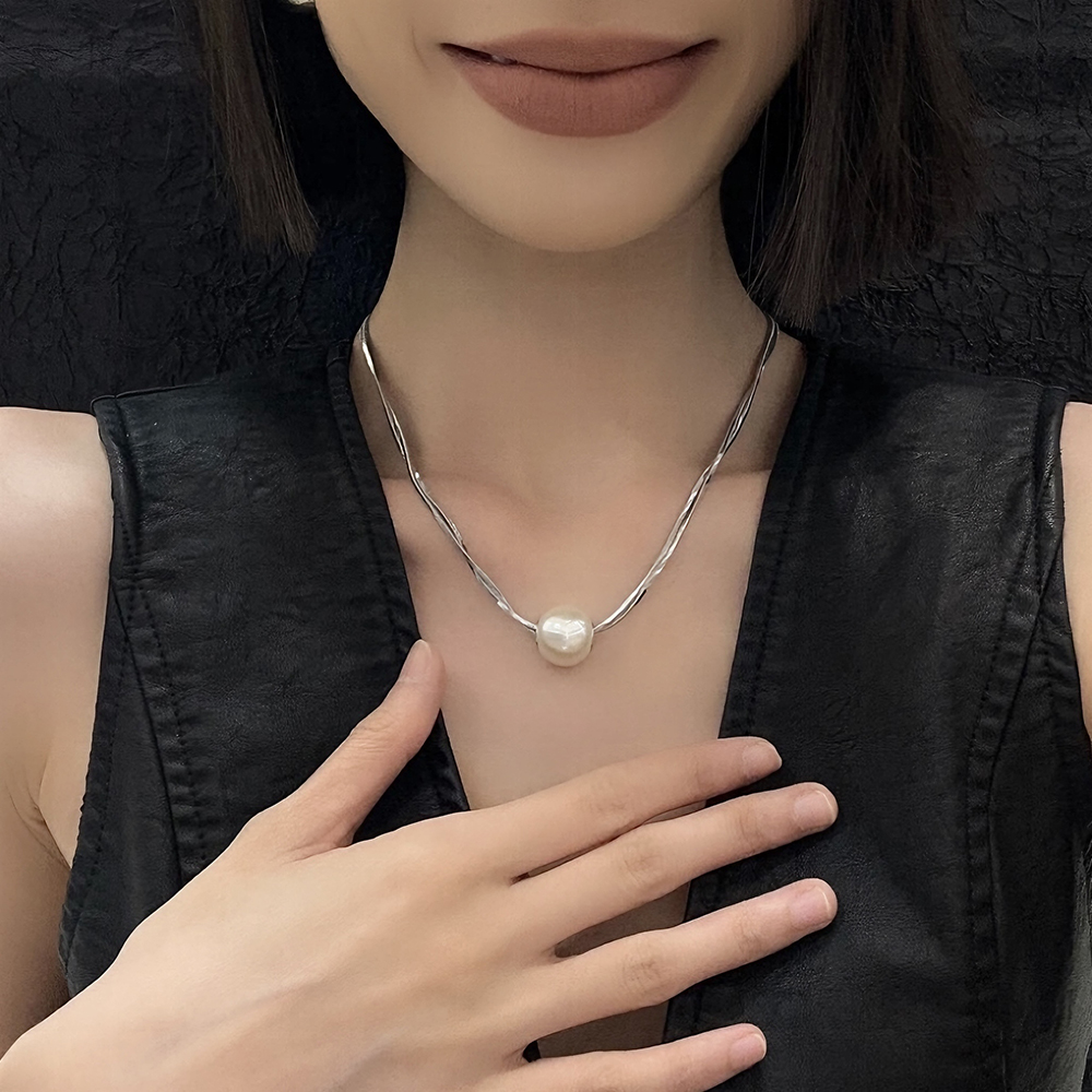 其他人造珍珠钛钢女时尚项链