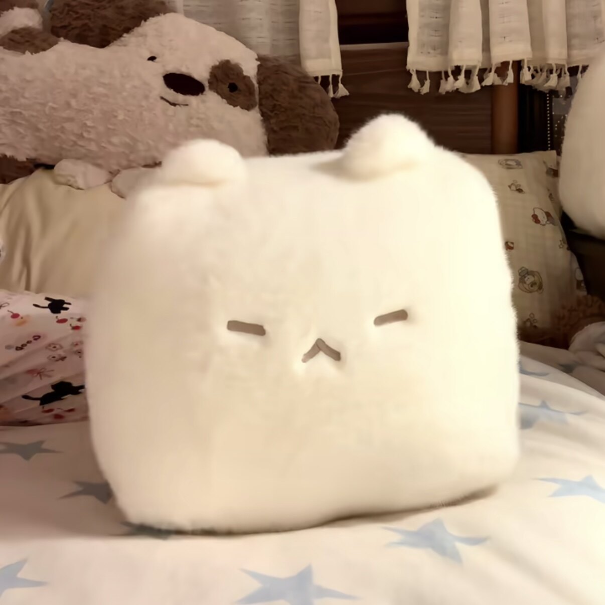 霉豆腐小猫抱枕玩偶超柔软方块猫咪毛绒玩具公仔生日礼物送女朋友