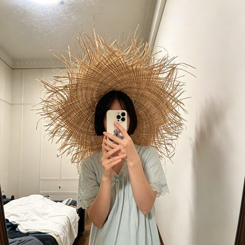 防晒帽子大帽檐毛边拉菲创意百搭