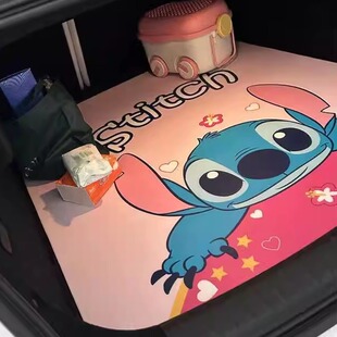 后备箱防脏垫卡通可爱史迪仔置物防尘垫吸水耐脏好打理后备箱毯子