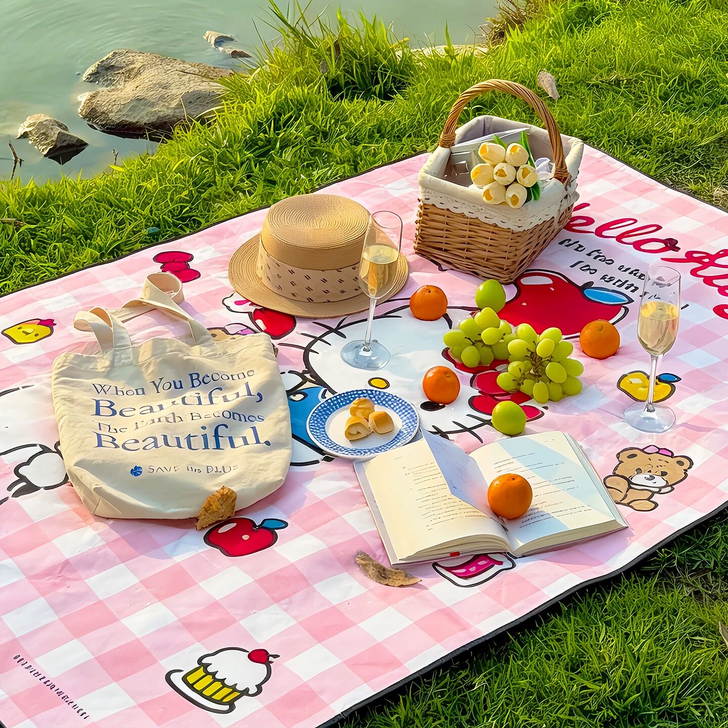 哈喽kitty可爱防水防油野餐垫