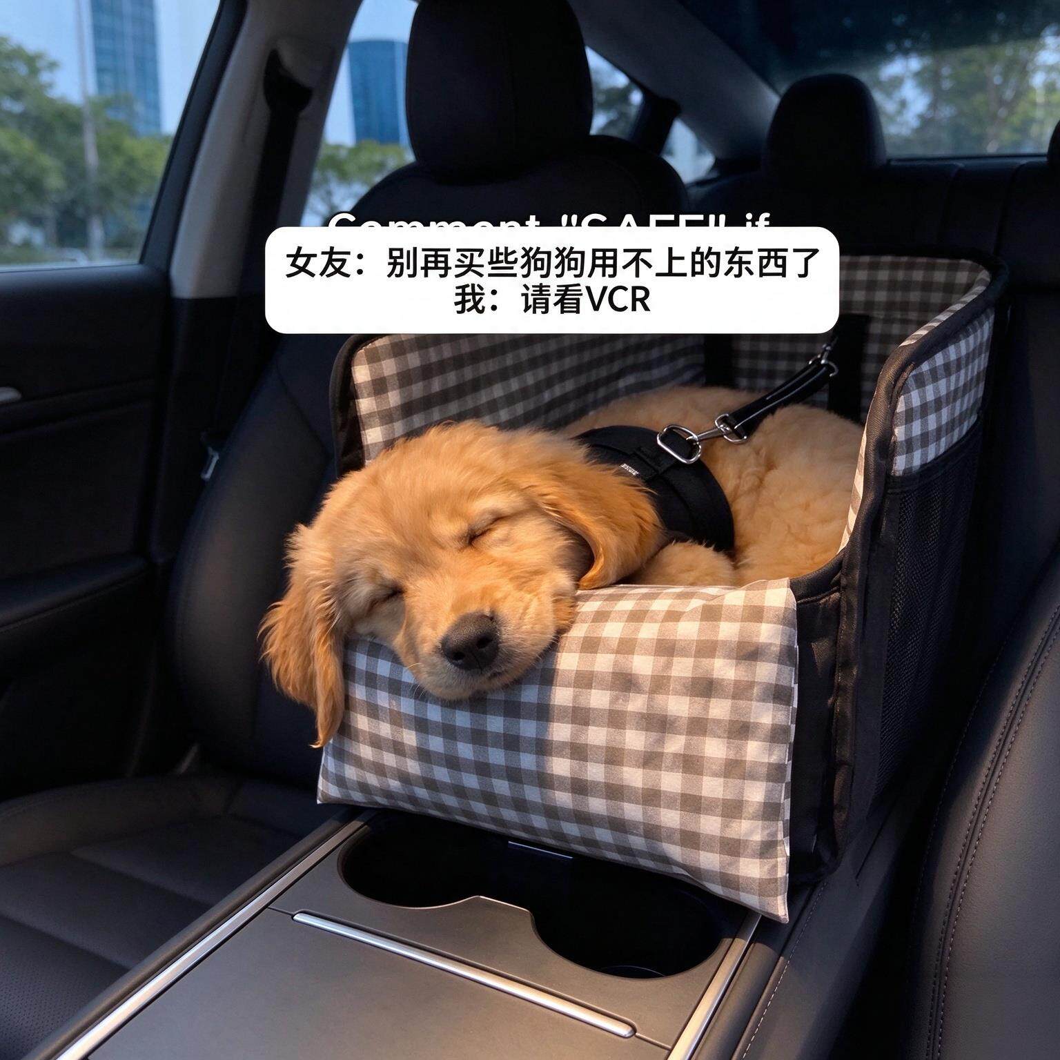 车载猫窝便携耐用移动狗窝小型犬外出猫窝中控宠物窝汽车狗宠物窝