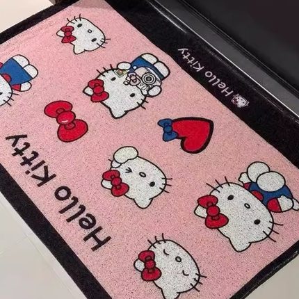 HelloKitty入户门地垫高颜值丝圈隔脏垫家用浴室可爱氛围感防滑垫