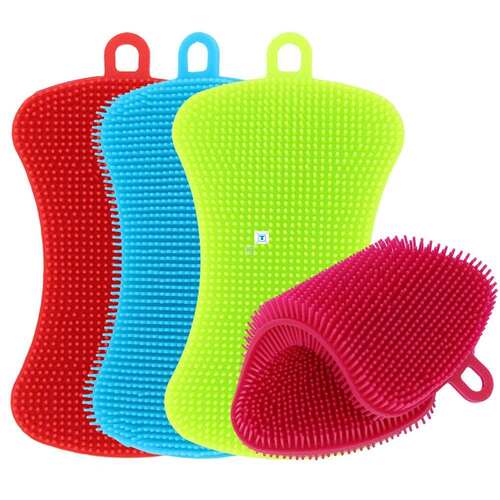 1/3/4pcs cleaning brush silicone dishwashing brush