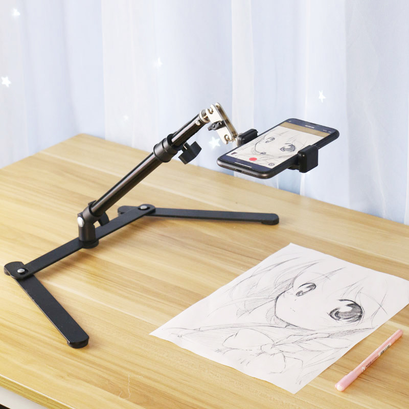 手机支架桌面俯拍直播带货补光灯高清拍摄静物画画开箱视频支撑架