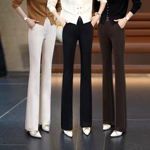 女百搭休闲微喇叭裤 2026春季 职业微喇裤 弹力高腰垂感显瘦时尚 新款