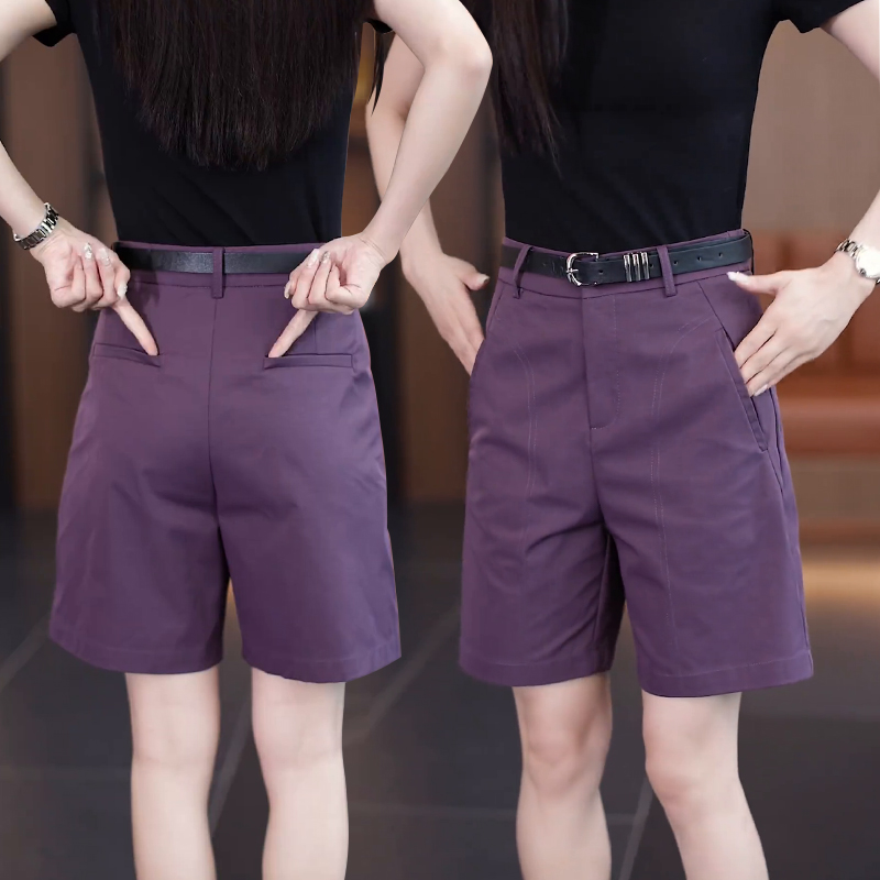短裤女款夏季薄款裤子女2025新款高腰显瘦中裤宽松休闲阔腿五分裤