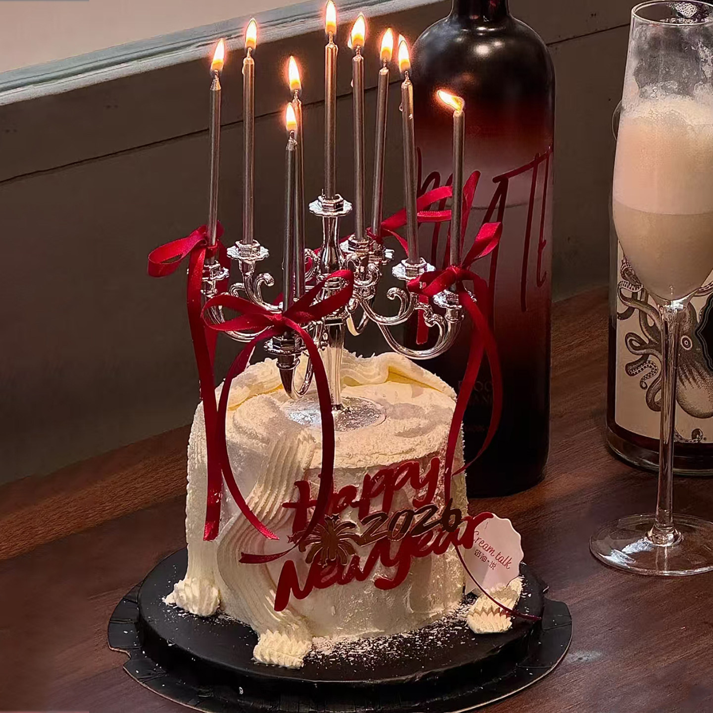 2026新年跨年元旦氛围感复古烛台蛋糕装饰数字英文亚克力DIY丝带,节庆用品/礼品,蛋糕/烘焙装饰用品,淘宝优惠券,粉丝福利购,淘宝优惠卷