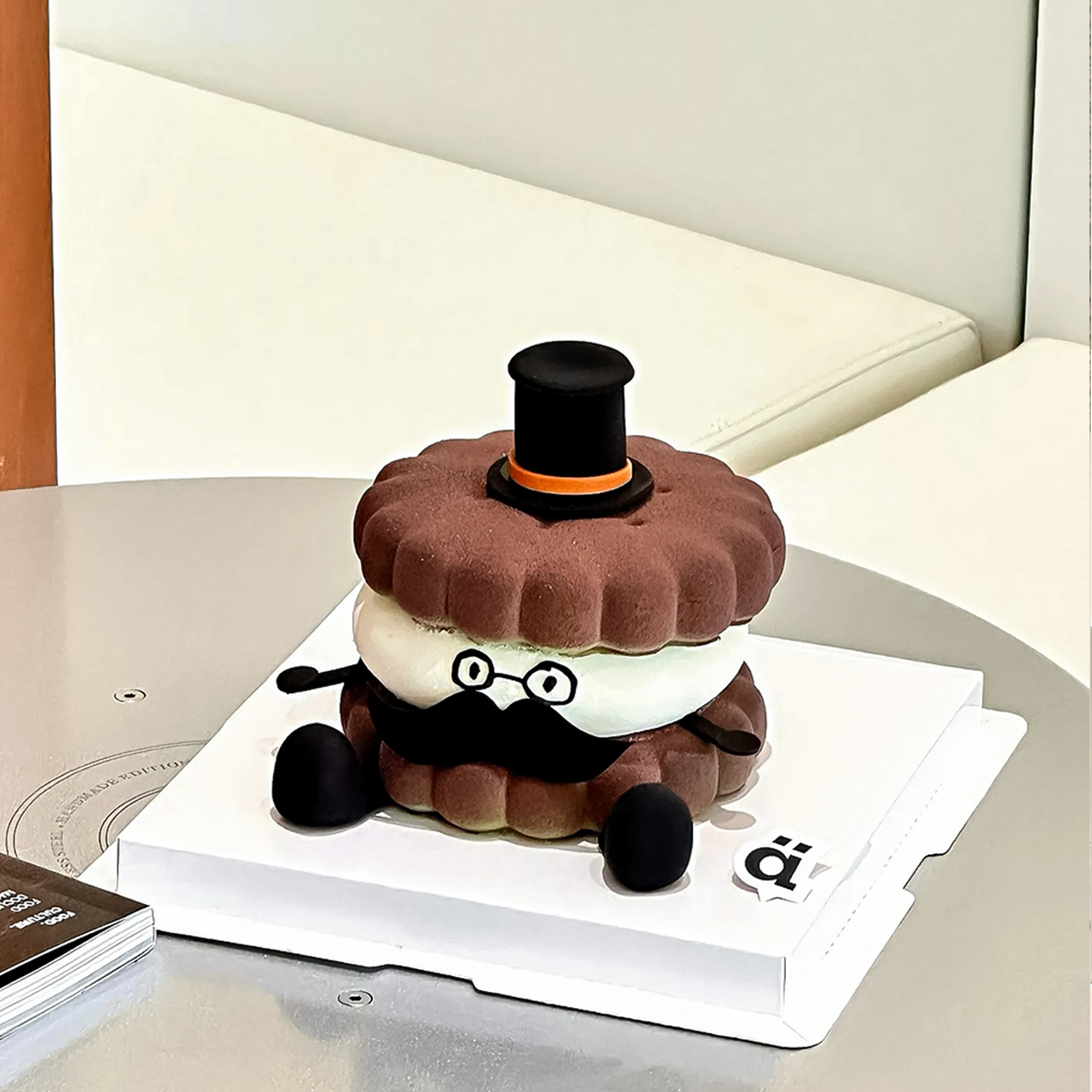 创意父亲节胡子老爸emoji蛋糕装饰巧克力夹心饼干礼帽小脚丫插件