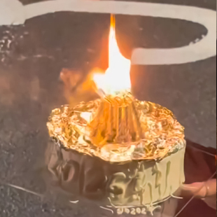 创意2026新年跨年元 饰魔术火焰燃烧除夕甜品 旦篝火聚会主题蛋糕装