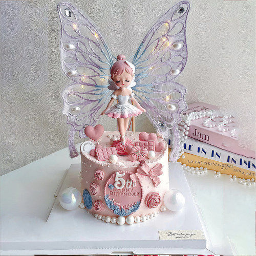 绝美小仙女生日贝拉公主蛋糕装饰