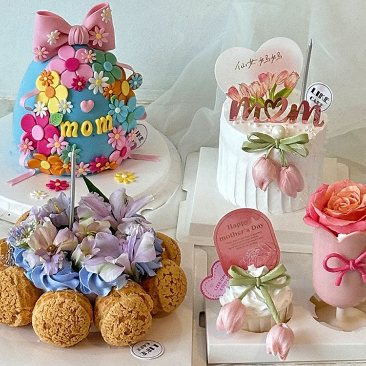 母亲节网红同款多色花瓣蛋糕装饰郁金香花束杯mom亚克力插件,节庆用品/礼品,蛋糕/烘焙装饰用品,淘宝优惠券,粉丝福利购,淘宝优惠卷