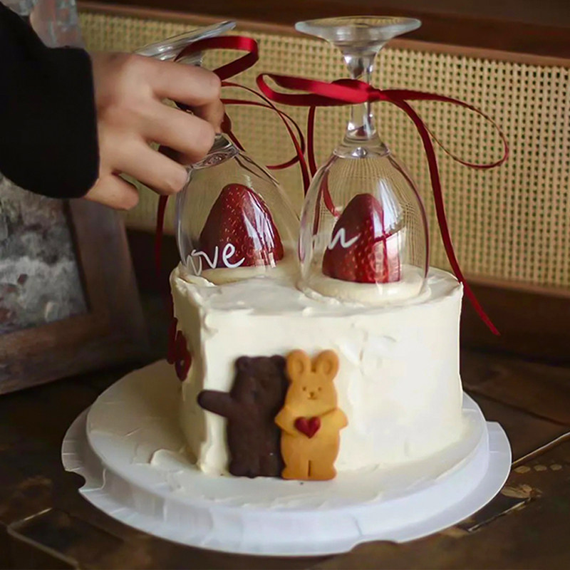 浪漫214情人节红酒杯蛋糕装饰情侣碰杯熊兔饼干高脚杯甜品DIY丝带,节庆用品/礼品,蛋糕/烘焙装饰用品,淘宝优惠券,粉丝福利购,淘宝优惠卷