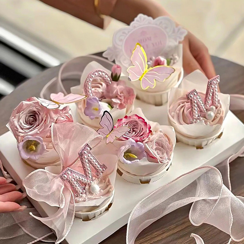 粉色系母亲节蝴蝶鲜花纸杯蛋糕装饰毛毡珍珠MOM插件DIY蝴蝶结丝带,节庆用品/礼品,蛋糕/烘焙装饰用品,淘宝优惠券,粉丝福利购,淘宝优惠卷