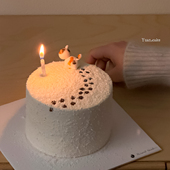 冬季 浪漫圣诞节氛围感踩踩雪猫咪蛋糕装 饰可爱雪景小猫小仙女生日