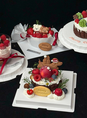 2025圣诞节4寸巴斯克蛋糕装饰腊肠狗英文饼干压模苹果可露丽甜品