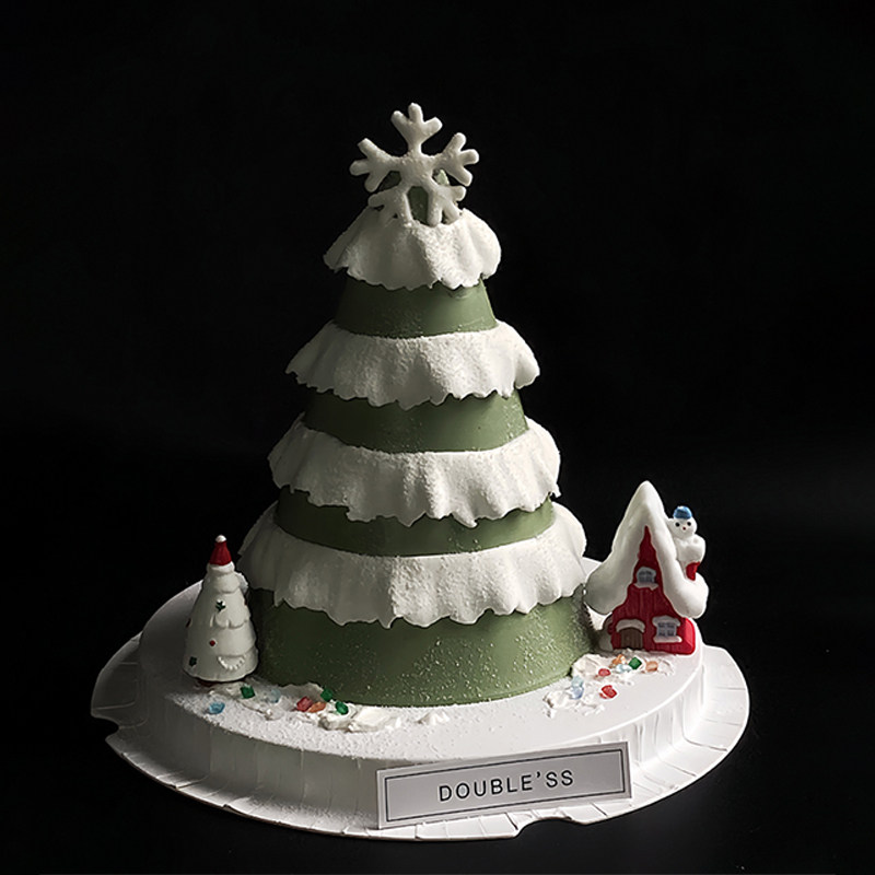 圣诞节雪花立体圣诞树蛋糕装饰