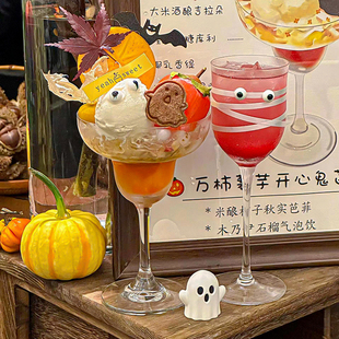 创意万圣节搞怪恶魔巴菲杯蛋糕装饰可爱南瓜柿子枫叶幽灵杯子甜点