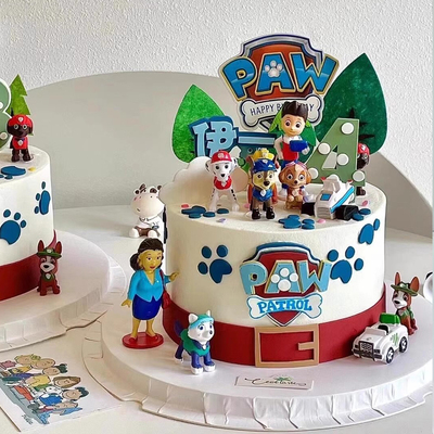 网红男孩生日狗狗队长蛋糕