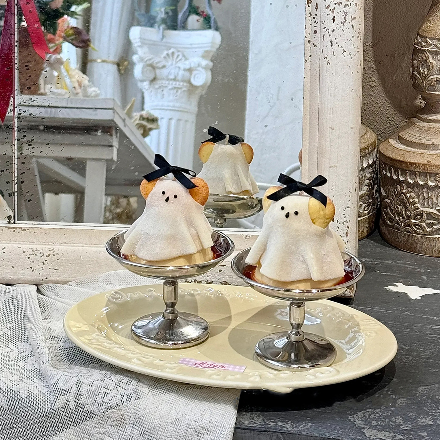 万圣节可爱鬼焦糖布丁幽灵蛋糕