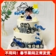 毕业季 主题柯南蛋糕装 饰摆件男孩生日加油少年未来可期小单车插件