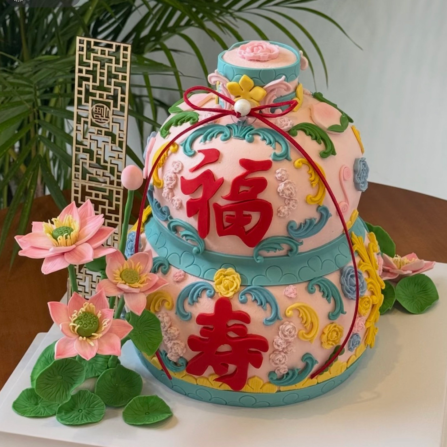 送长辈祝寿葫芦福寿双全蛋糕装饰欧式复古浮雕硅胶模具切模烘焙
