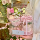 3.8女神节鲜花礼盒2寸蛋糕装 饰伴手礼花盒透明日历手提盒团建礼品