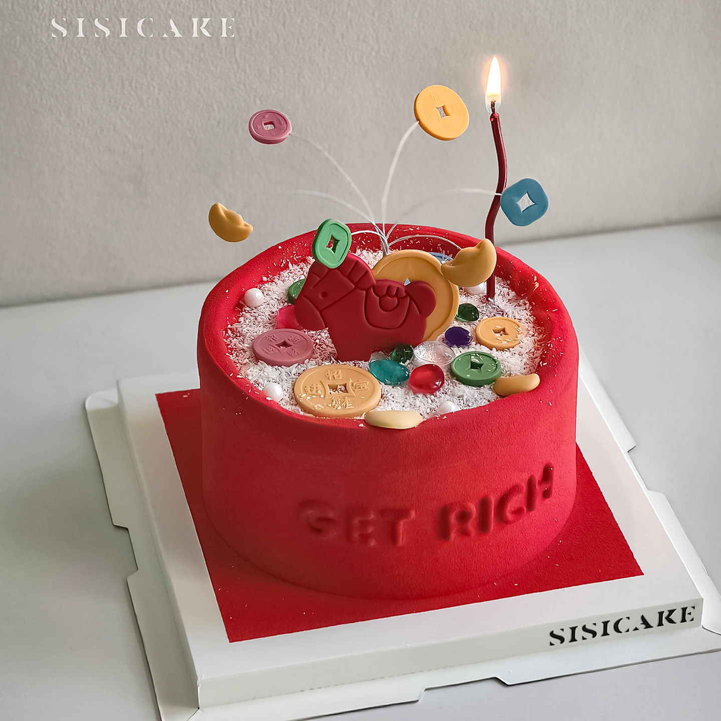 2026新年马年除夕夜发财聚宝盆蛋糕装饰马上有钱祝福金币宝石插件,节庆用品/礼品,蛋糕/烘焙装饰用品,淘宝优惠券,粉丝福利购,淘宝优惠卷