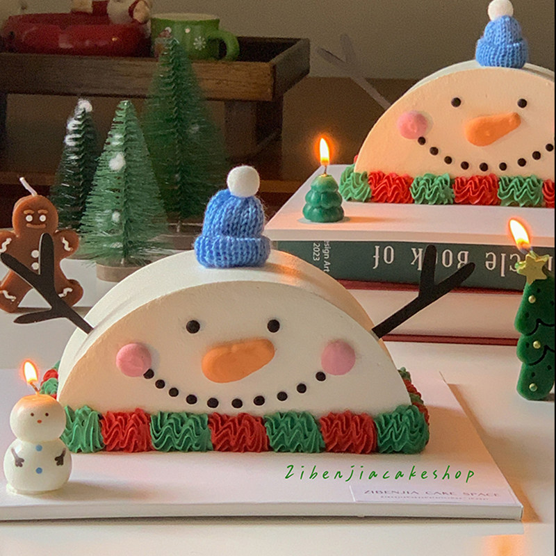浪漫圣诞节手绘立体圣诞雪人蛋糕装饰可爱毛球毛线帽围巾蜡烛插件,节庆用品/礼品,蛋糕/烘焙装饰用品,淘宝优惠券,粉丝福利购,淘宝优惠卷