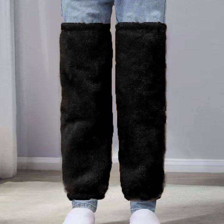 珊瑚绒加长护膝外穿宽松不勒腿护膝盖保暖老寒腿加绒腿套老年人