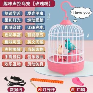 会学人说话小鸟玩具彷真鹦鹉会唱歌鸟笼宝宝学说话哄娃神器3岁6岁