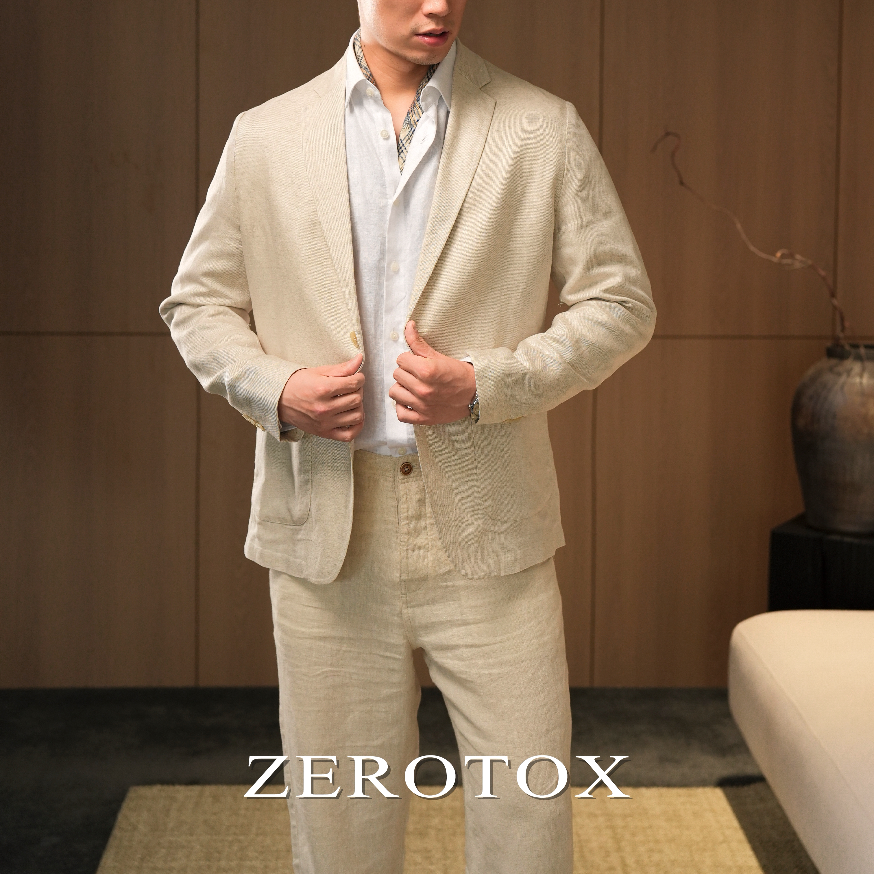 【亚麻混纺】GZX ZEROTOX休闲薄款西装外套纯色商务通勤男士西服