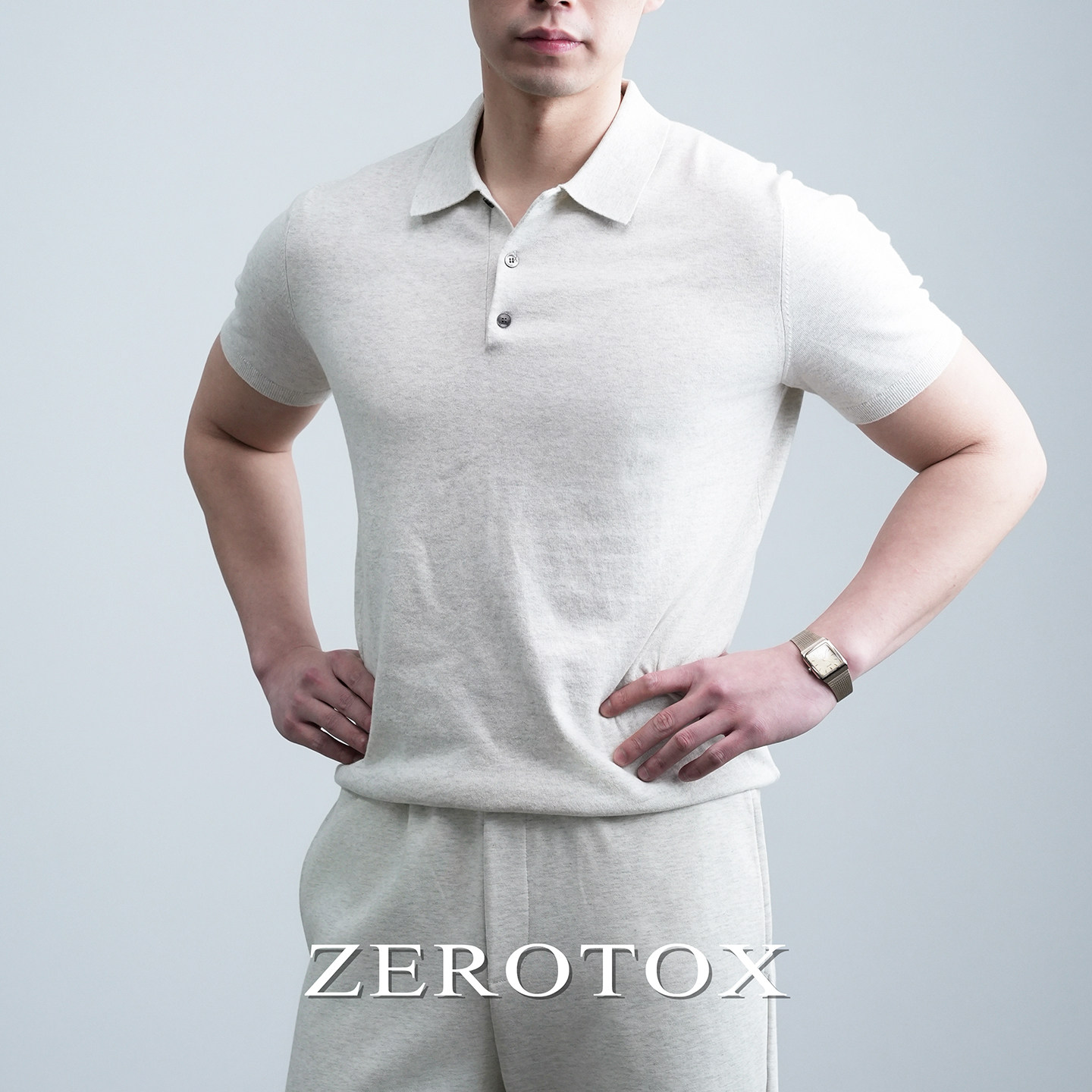 GZX ZEROTOX意式老钱POLO衫短袖男士夏季纯色休闲商务针织翻领T恤
