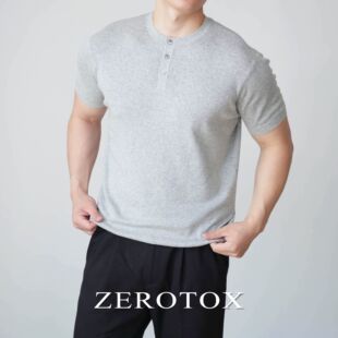 ZEROTOX 型男短袖 美式 纯棉复古针织Polo修身 简约舒适 亨利领 GZX
