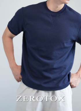 GZX ZEROTOX定织棉混纺 260g华夫格肌理松弛亲肤收袖轻奢短袖T恤