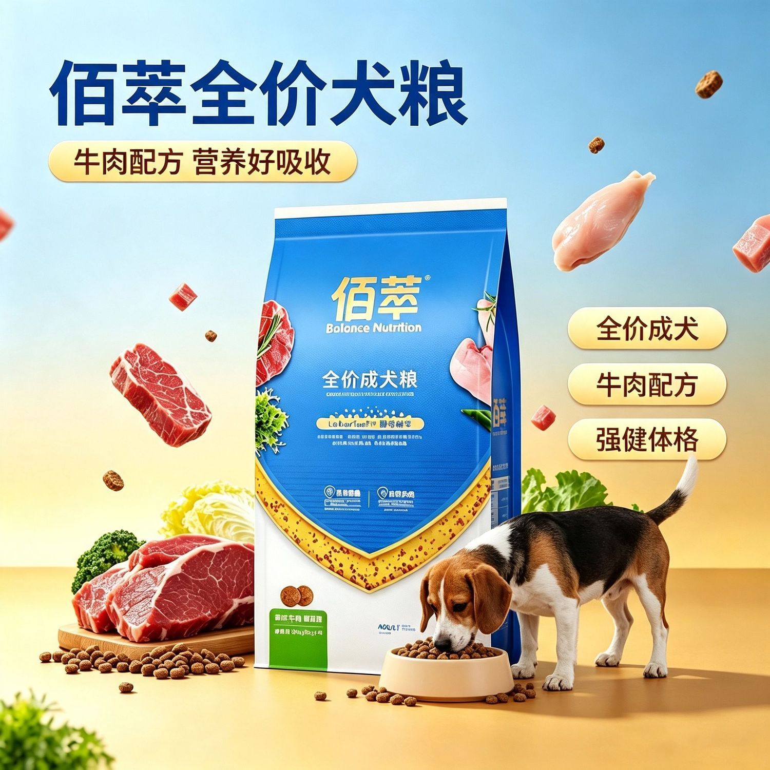 佰萃金标全期狗粮鲜肉配图片