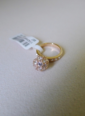 75C-20小号16.5号镶钻球球女士戒指内径1.65CM