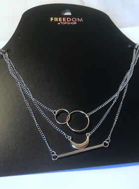 桔 月亮圆环一字横简约短款项链 尺寸不量了