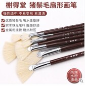 榭得堂646猪鬃油画笔扇形笔 水粉笔水彩笔猪毛油画丙烯画笔