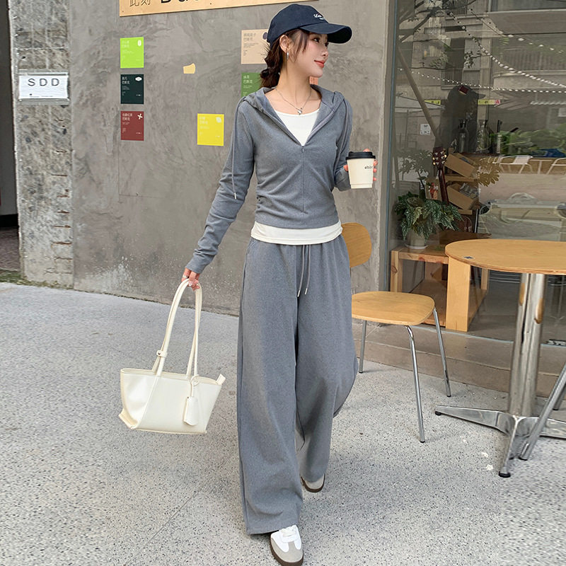仿羊绒春秋新款女卫衣运动套装